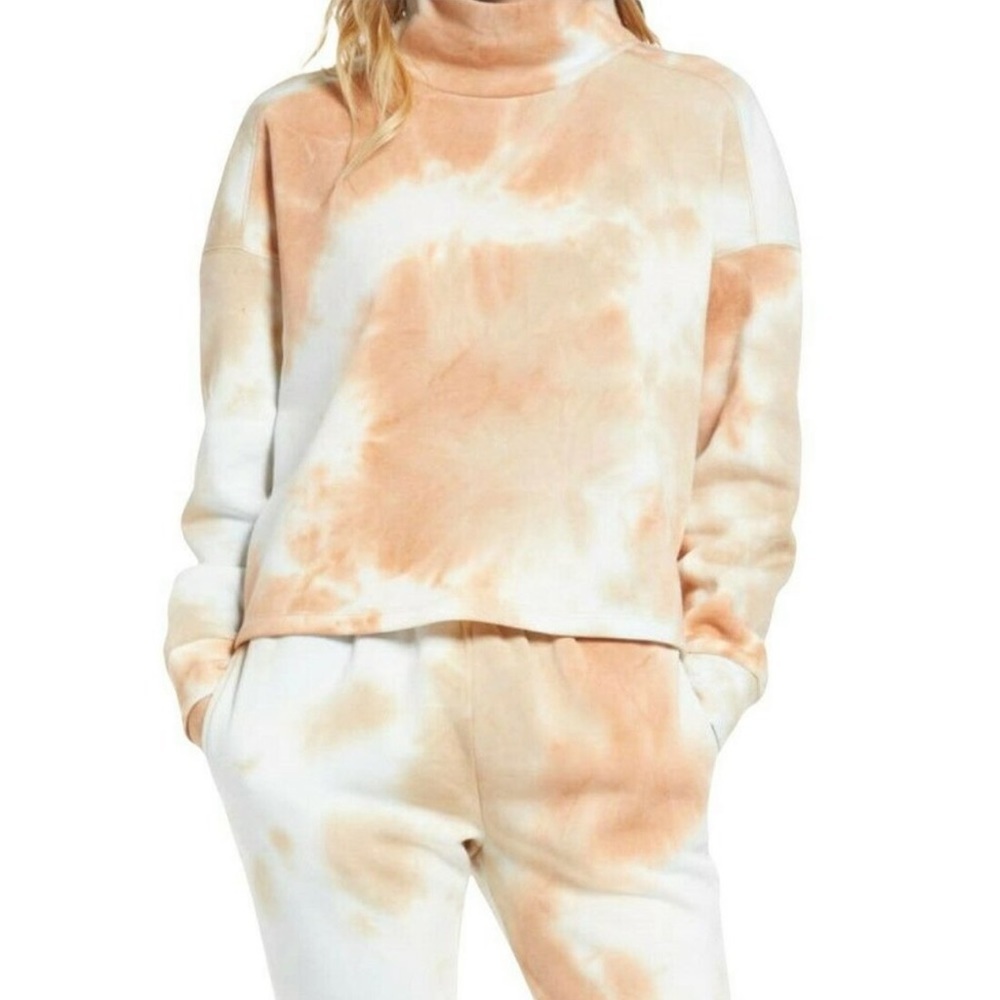NWT NEW Socialite tie dye mock neck fleece pullover sweatshirt in small